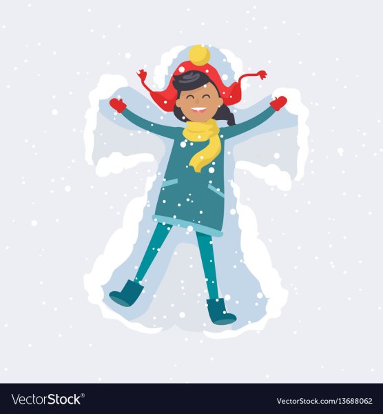Девочка зимой вектор