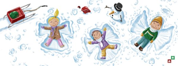 Зимние забавы для детей снежный ангел