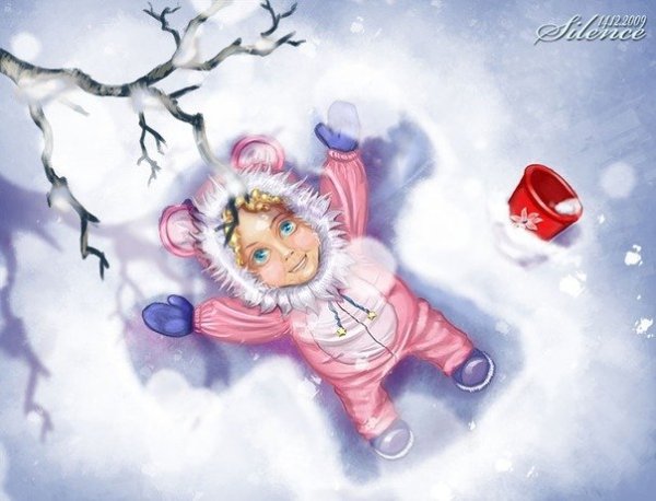 Снежный ангел рисунок