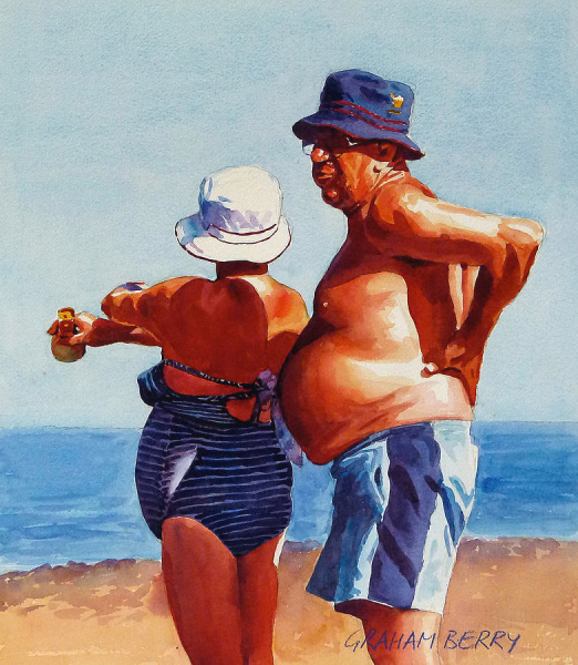 Картина человек на пляже