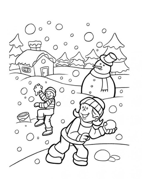 Зимняя раскраска