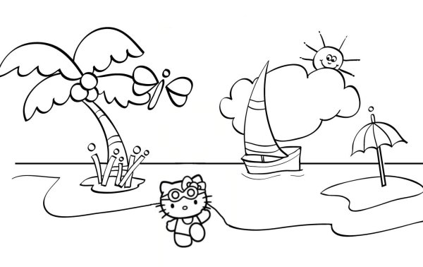 Раскраски лето горизонтальные