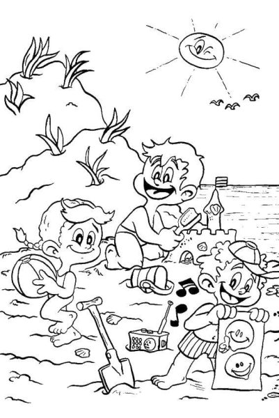 Раскраска лето каникулы