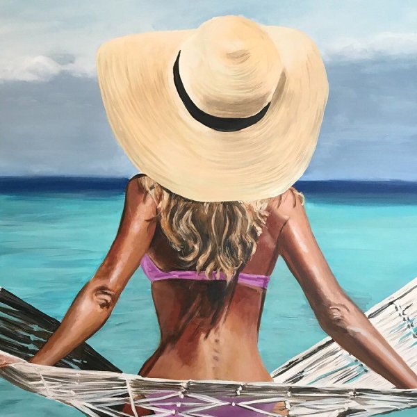 Девушка на пляже иллюстрация