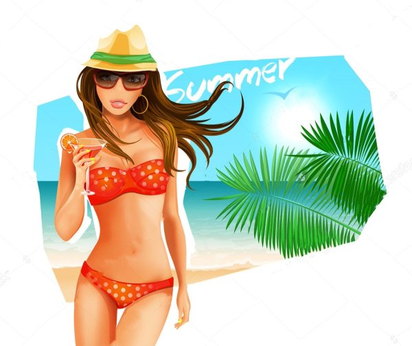 Мультяшные девушки в купальниках