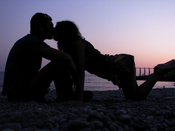 Пара пляж тень