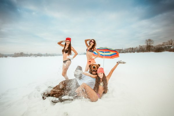 Пляж зимой