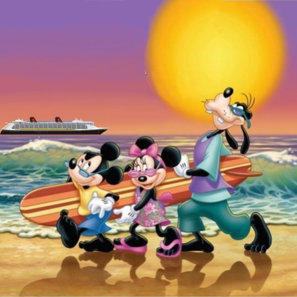 Микки и Минни Маус пляж