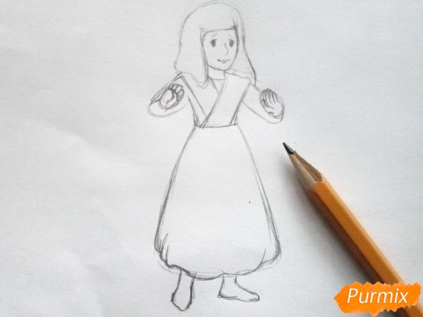 Герда из сказки Снежная Королева нарисова.