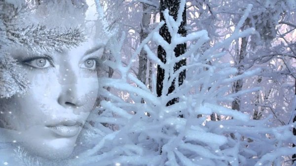 Снежная Королева в зимнем лесу