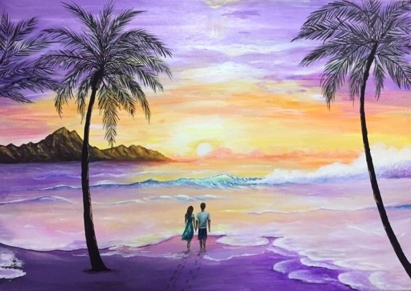 Романтический пейзаж море