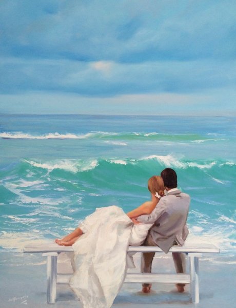 Влюбленные на берегу моря