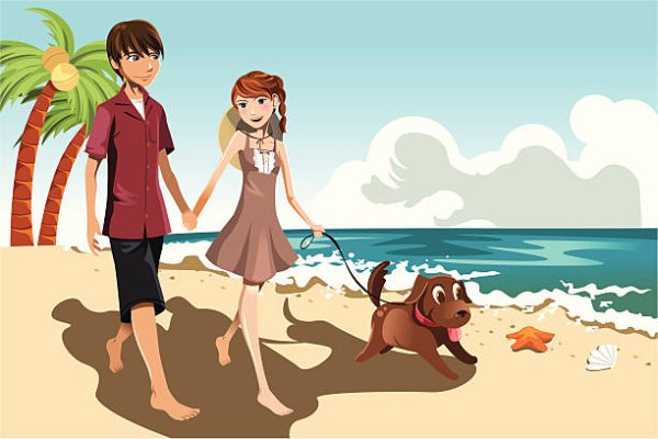 Арт семья на пляже