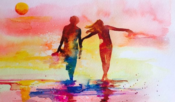 Пара акварель