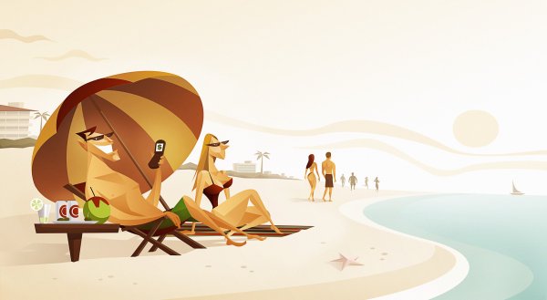 Пляж иллюстрация