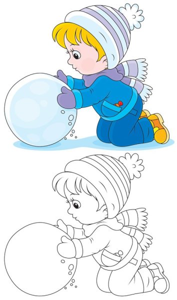 Снежные комочки раскраска для детей