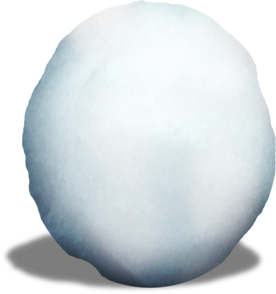 Комок снега на прозрачном фоне
