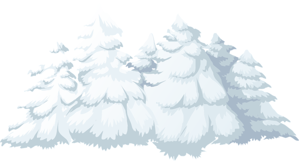 Зимний лес на прозрачном фоне