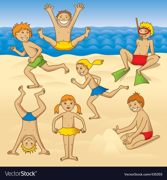 Нарисовать людей на пляже