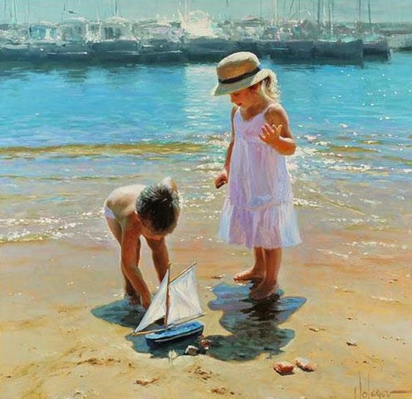 Владимир Волегов дети и море живопись