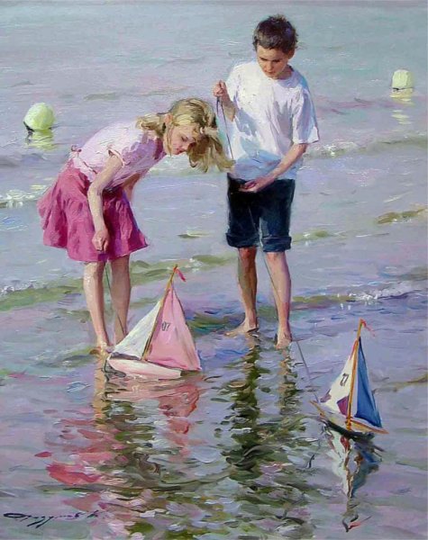 Художник Константин Разумов девочка на море