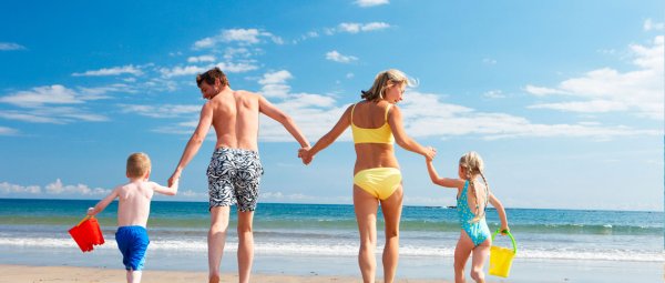 Русская семья на море