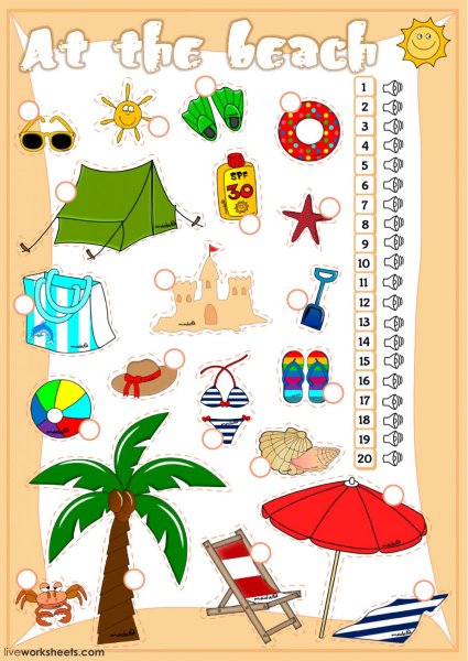 Beach задания для детей