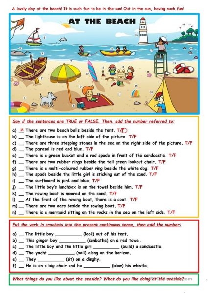 Beach Worksheets