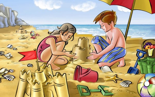 Пляж иллюстрация