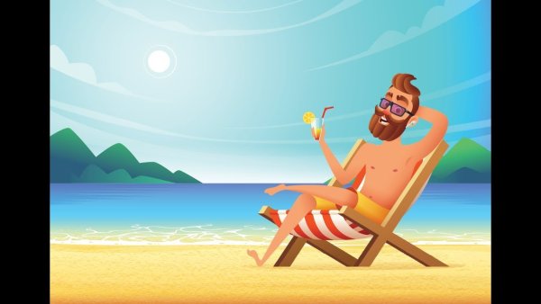 Человек на шезлонге