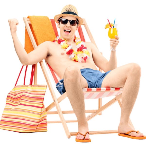 Мужчина на шезлонге