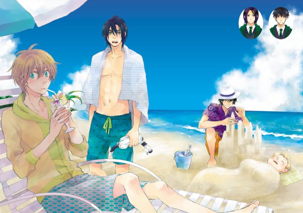 Парень на пляже арт