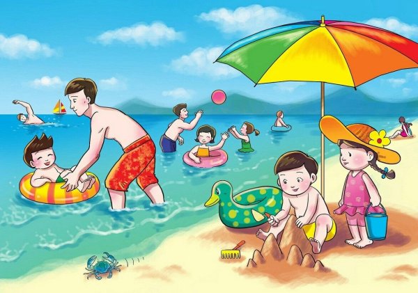 Дошкольники на пляже