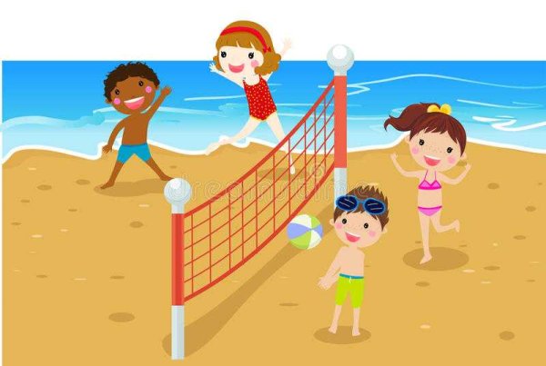 Пляжный волейбол рисунок для детей