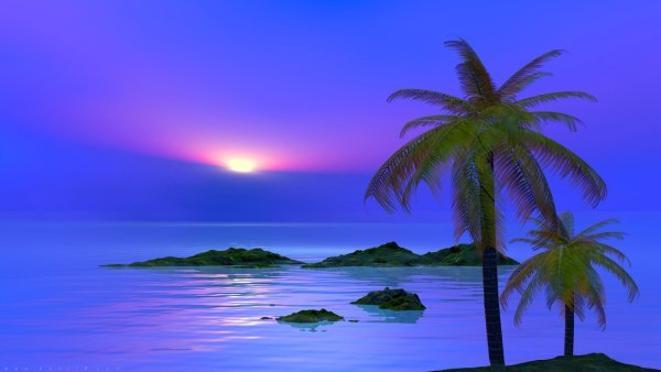 Закат на тропическом острове
